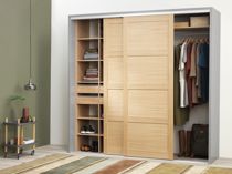 Hallway with Langlo® Topaz sliding wardrobe wooden doors in natural oak finish (thumbnail)