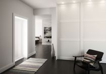 Hallway with Langlo® Topaz sliding wardrobe wooden doors in pure white finish (thumbnail)