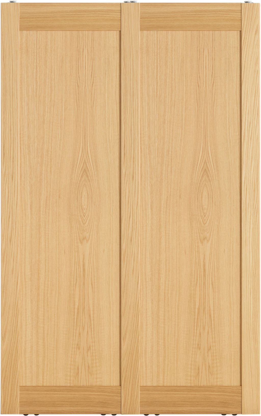 Langlo® Topaz to skyvedører i heltre og eikefinér lakkert fylling