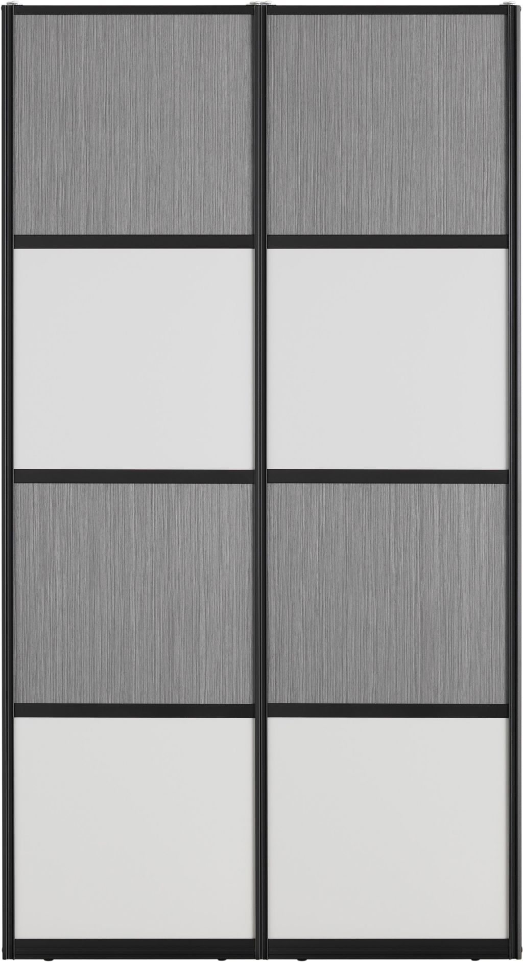 Safir 2 deuren, grijs riet, Manhattan