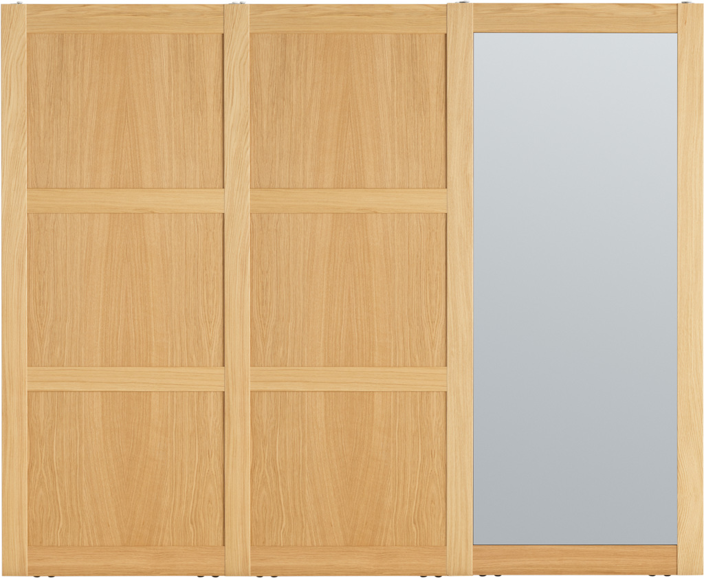 Langlo Topaz, 3 doors, oak natural, black smoked mirror