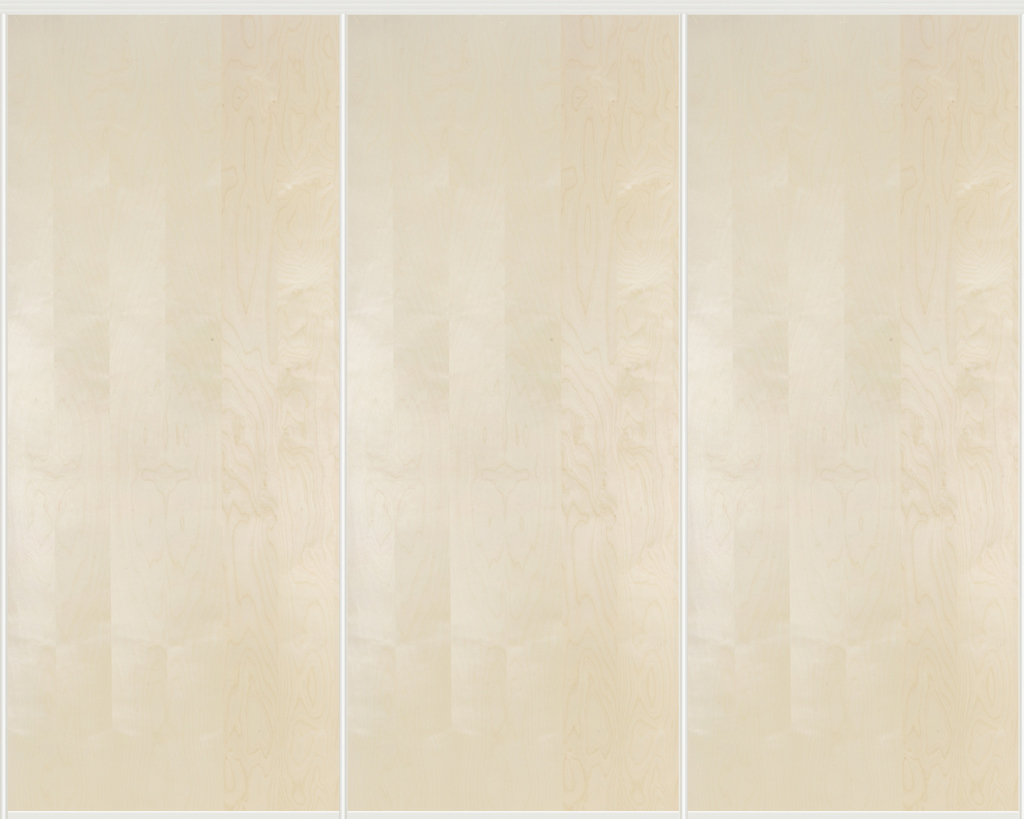 Langlo® Edge tre skyvedører for garderobe i bjørkefinér lakkert fylling