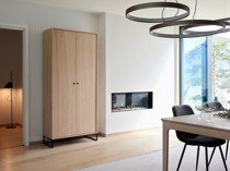 Eik skap 200 med stålunderstell, eik skap (thumbnail)